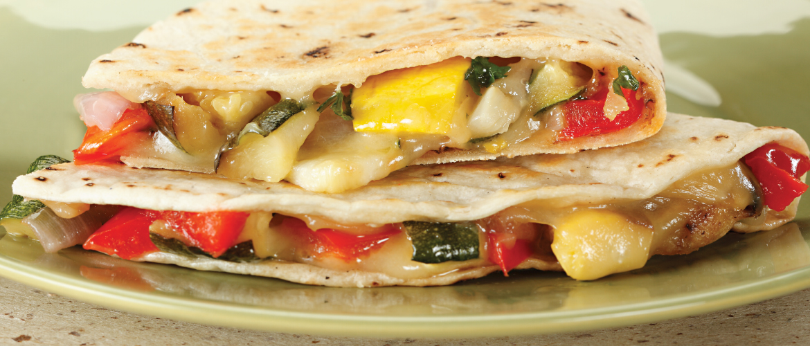 cheese and vegetable quesadilla